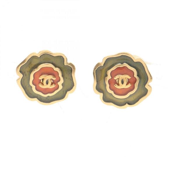 CHANEL Gold Logo Earrings - Picture 1 of 8
